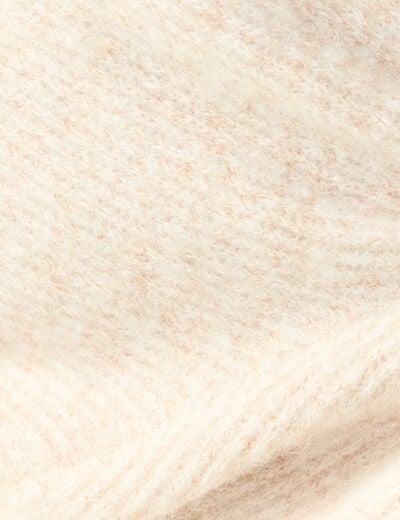 Pull r&eacute;versible manches longues col rond creme femme