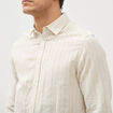 Chemise manches longues beige fonce homme