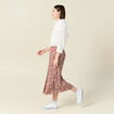 Jupe midi droite fluide bleu gris femme