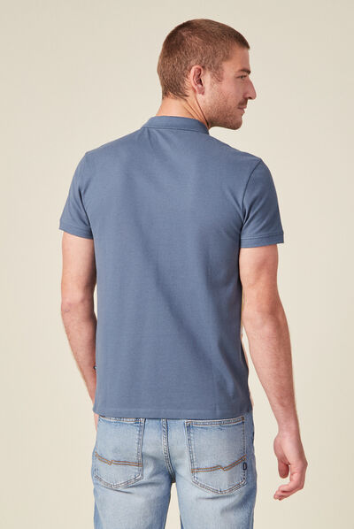 Polo éco-responsable bleu gris homme