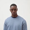 Sweat col rond manches longues en coton bleu gris homme