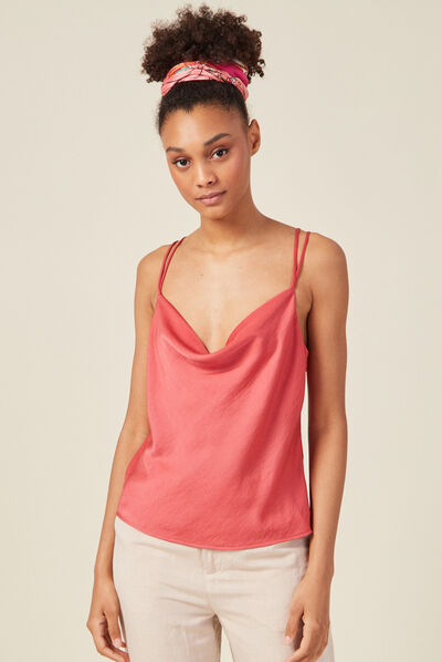 Caraco satin éco-responsable terracotta femme