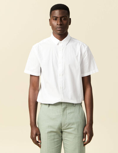 Chemise manches courtes blanc homme