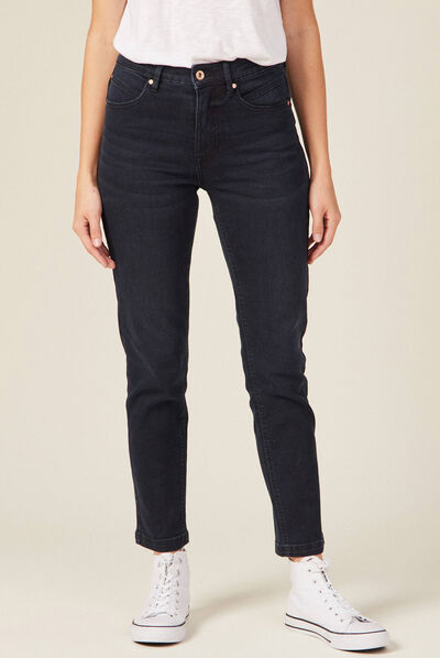 Jeans slim éco-responsable denim blue black femme