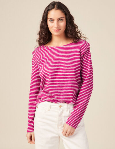 T-shirt manches longues violet clair femme