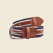Ceinture en cuir bleu marine homme