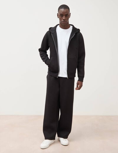 Sweat ample &agrave; capuche manches longues noir homme