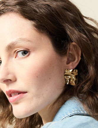 Boucles d'oreilles clous couleur or femme