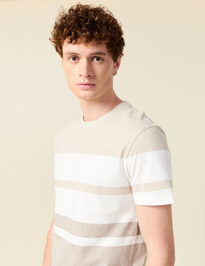 T-shirt manches courtes beige homme
