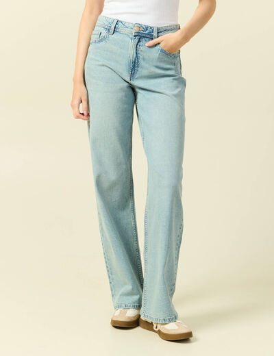 Jeans large taille standard bleu femme