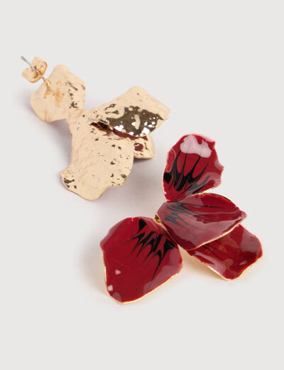 Boucles d'oreilles bordeaux femme