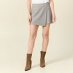 Jupe-short droite bleu marine femme