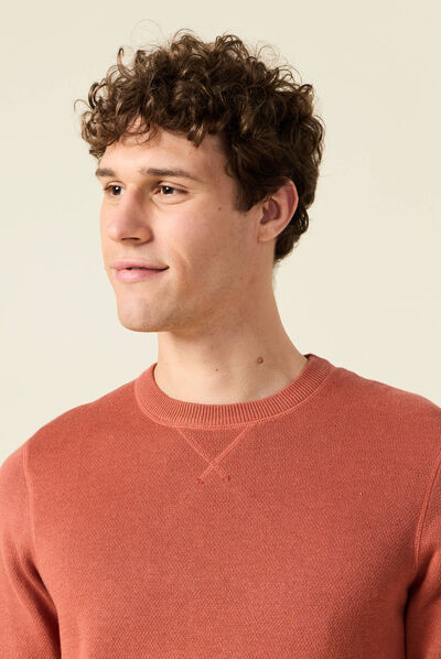 Pull manches longues rouge homme
