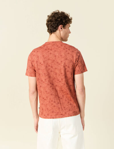 T-shirt manches courtes marron cognac homme