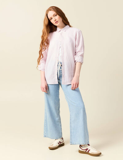 Jeans large baggy élastiqué denim used femme