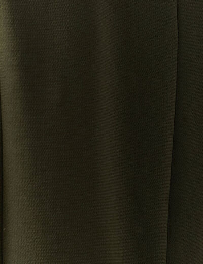 Robe fluide manches longues col rond vert kaki femme