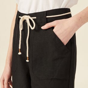 bermuda large ceinture noir femme Bermuda large ceinturé noir femme