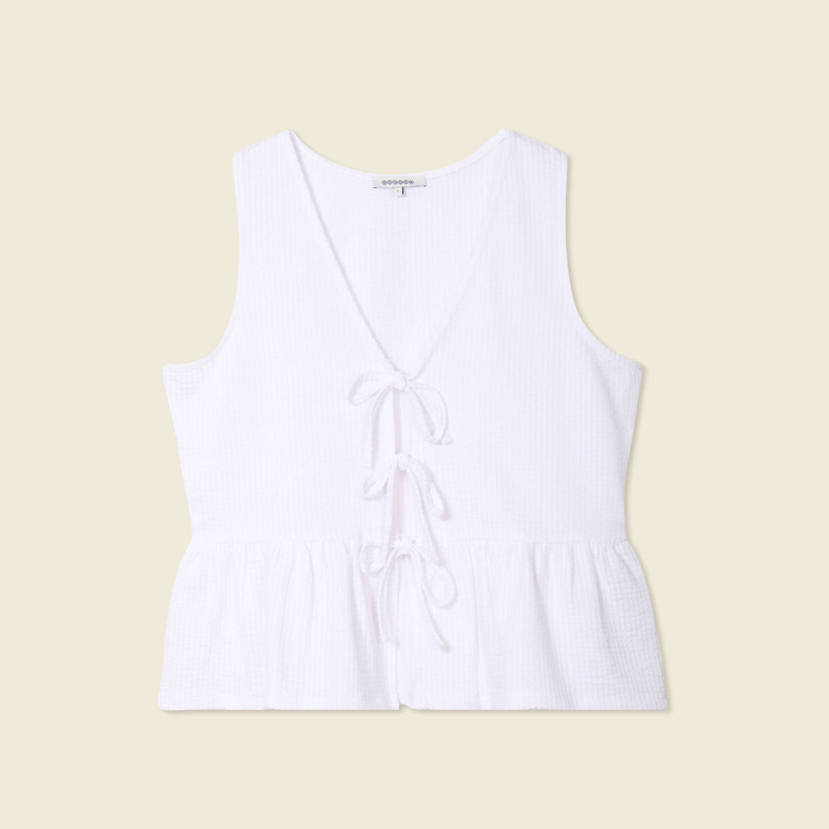 Blouse sans manches blanc femme