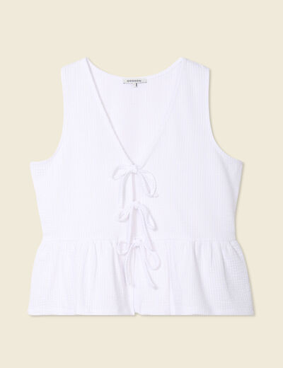 Blouse sans manches blanc femme