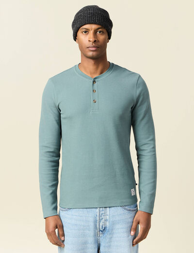 T-shirt manches longues vert foncé homme