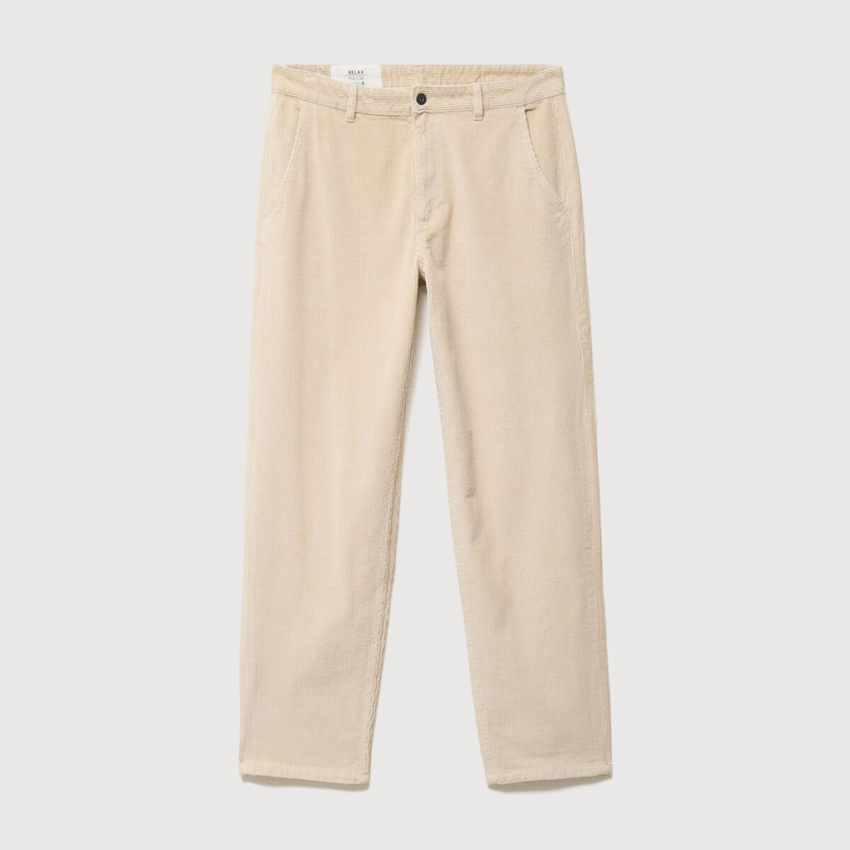 Pantalon droit en velours longueur 32 sable homme
