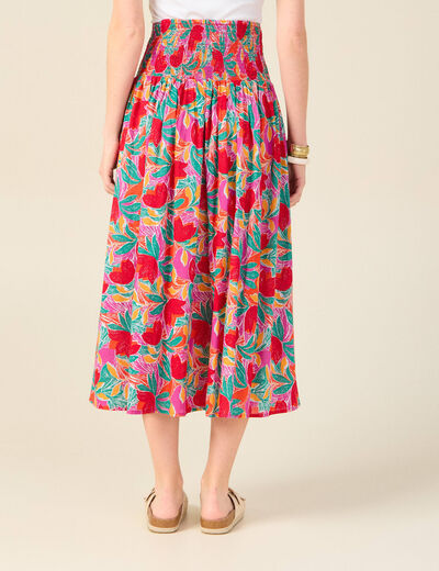 Jupe longue évasée multicolore femme