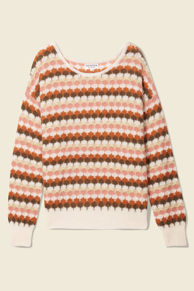 Pull éco-responsable orange foncé femme