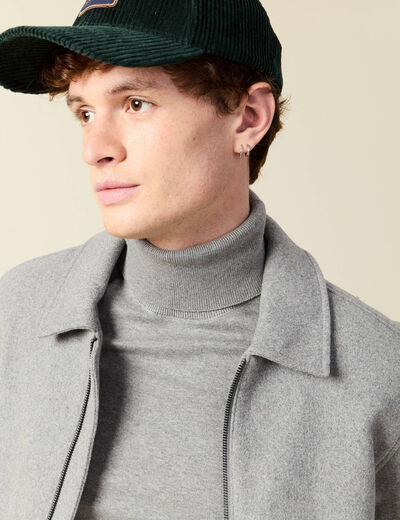 Veste oversize courte col classique gris moyen homme
