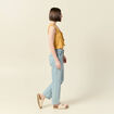 Débardeur droit cropped col rond jaune moutarde femme