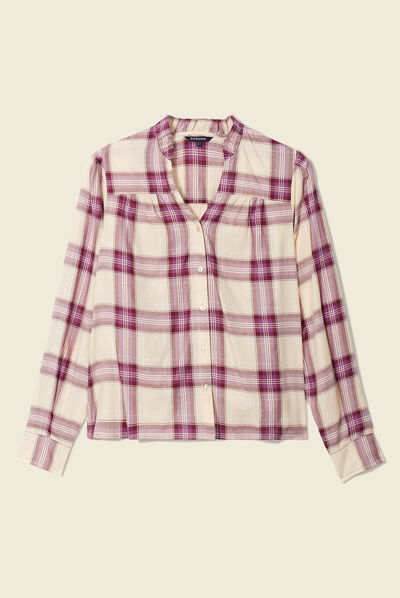 Chemise manches longues violet femme