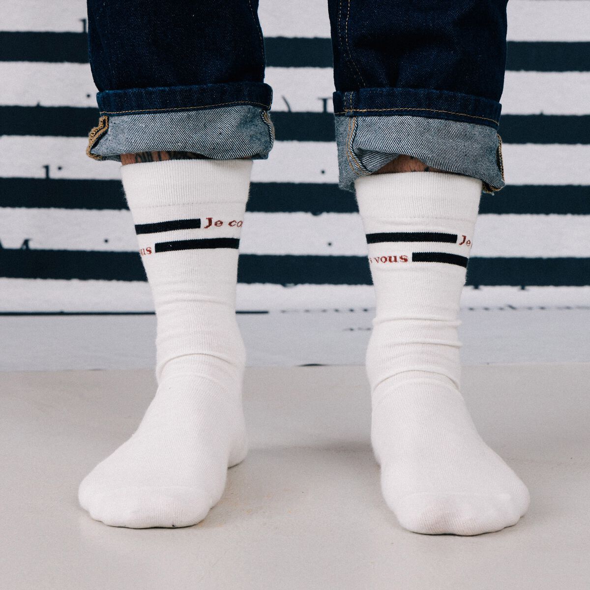 Chaussettes ecru homme