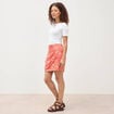 Jupe fluide doubl&eacute;e rouge corail femme