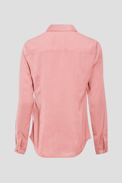 Chemise manches longues rose femme