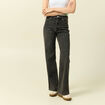 Jeans large taille haute denim snow gris femme