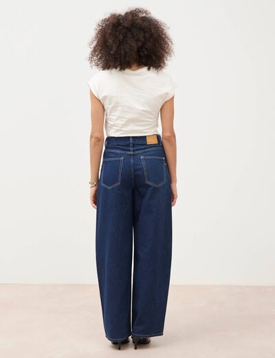 Jeans loose en coton denim brut clean femme