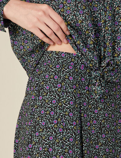 Jupe longue évasée noir femme