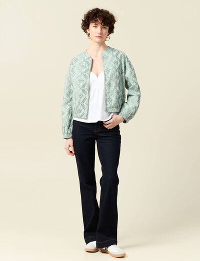 Jeans flare 7/8ème denim brut rinse femme