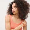 D&eacute;bardeur cintr&eacute; d&eacute;collet&eacute; sans manches rose corail femme