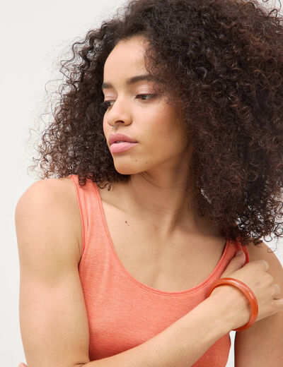 D&eacute;bardeur cintr&eacute; d&eacute;collet&eacute; sans manches rose corail femme
