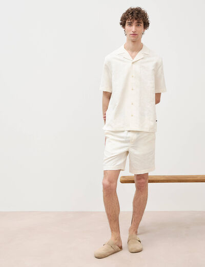 Chemise boyfriend manches courtes ecru homme