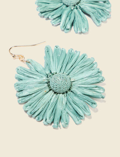 Boucles d'oreilles pendantes vert kaki femme