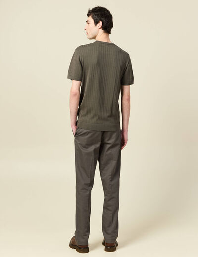 T-shirt manches courtes vert fonc&eacute; homme