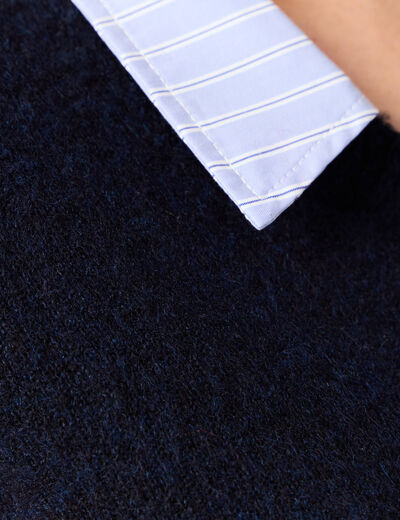Pull 2-en-1 éco-responsable bleu marine femme