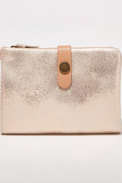 Portefeuille beige femme
