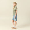 Chemise manches courtes vert kaki femme