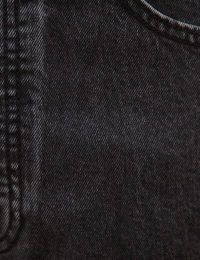 Jeans loose longueur 34 en coton denim snow noir homme