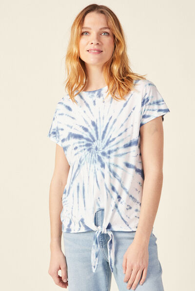 T-shirt manches courtes bleu marine femme