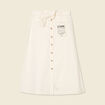 Jupe midi trapèze denim blanc femme