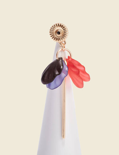 Boucles d'oreilles pendantes multicolore femme