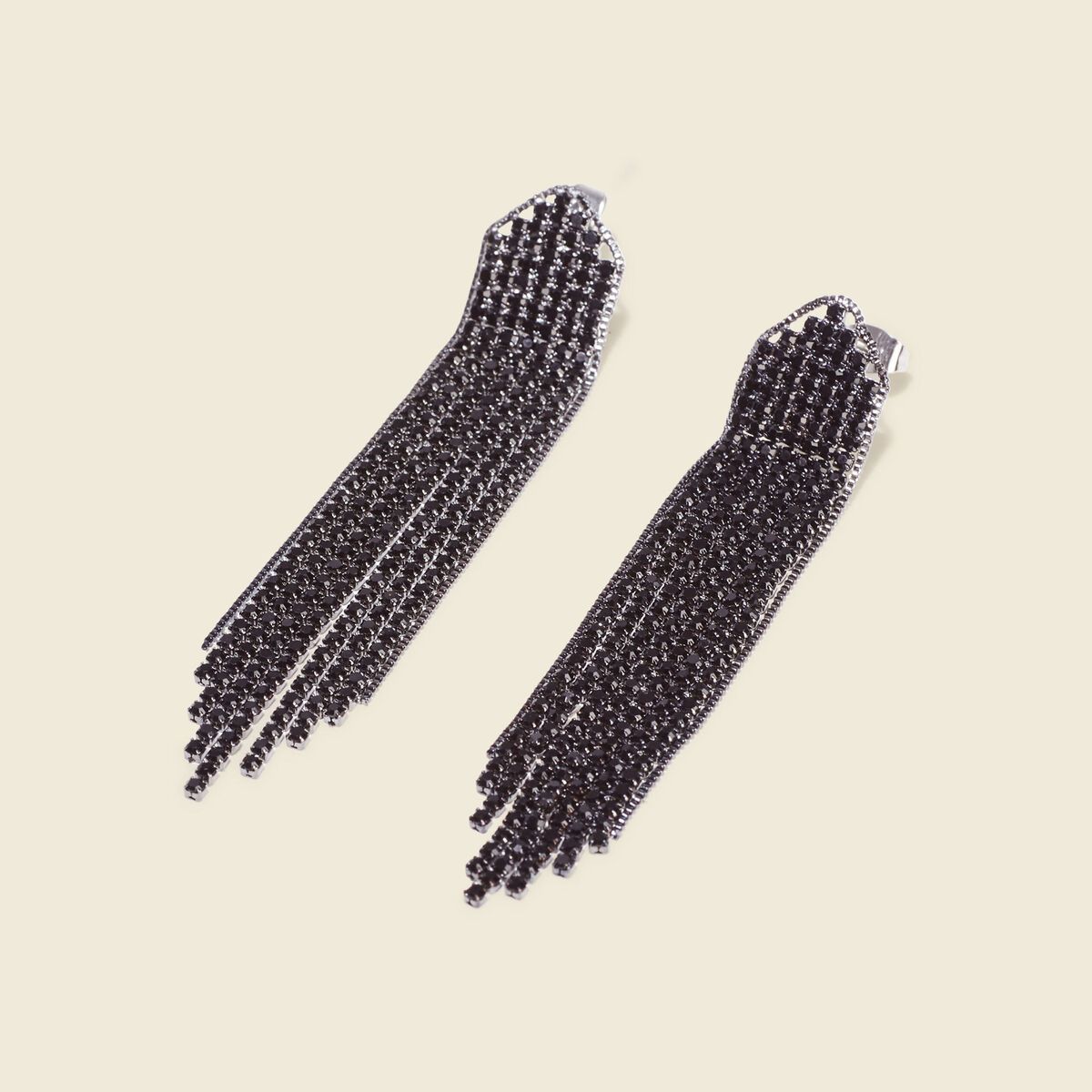 Boucles d'oreilles pendantes noir femme